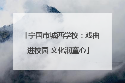 宁国市城西学校：戏曲进校园 文化润童心